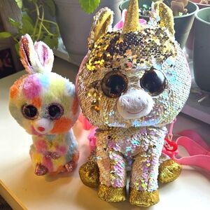 Ty Mini Backpack Fantasia the Unicorn and Bloomy the Bunny Ty Plush